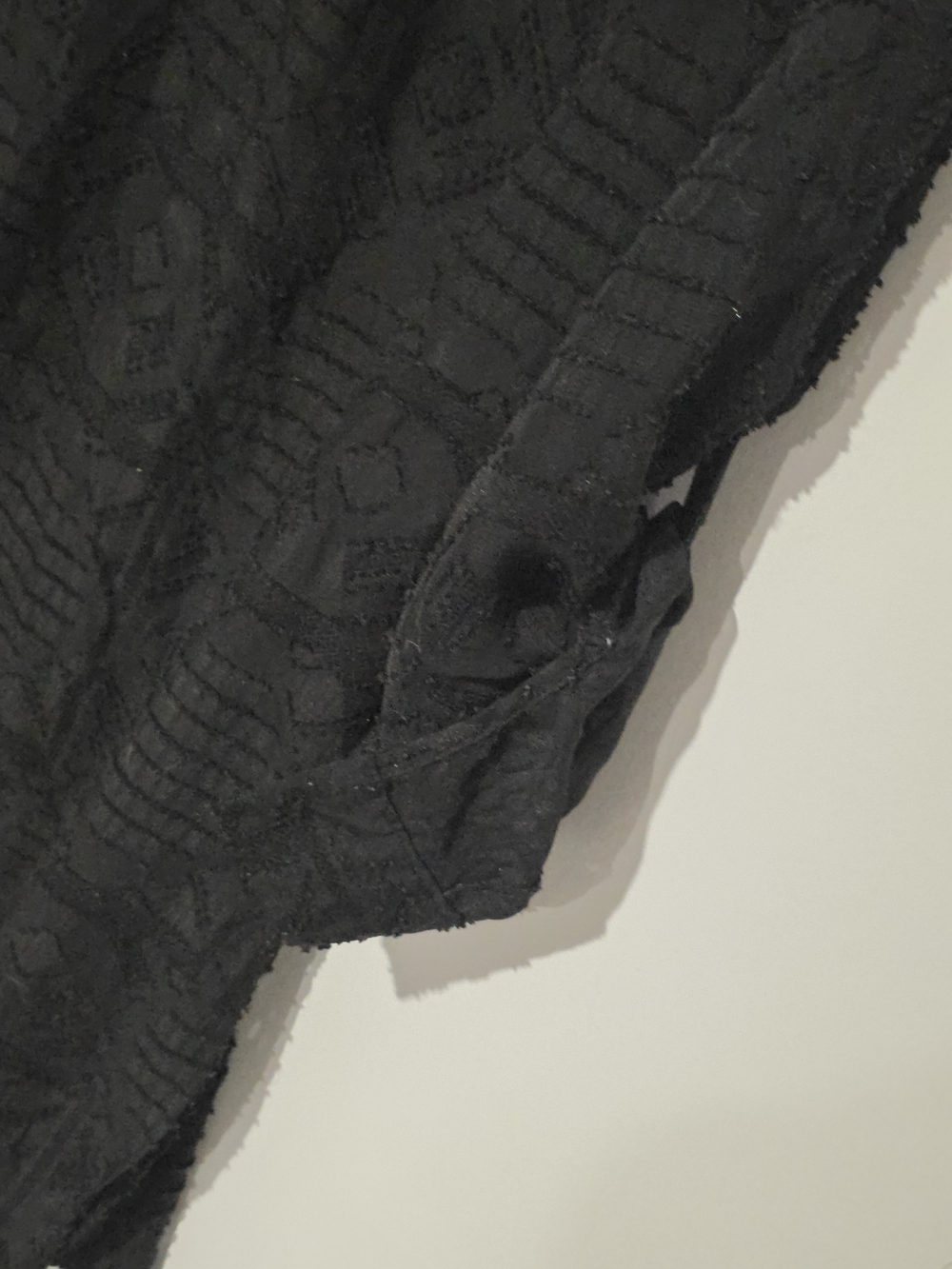Cupio Black Sheer Textured Tunic Top, Long Sleeves With Buttons. - Picture 10 of 12